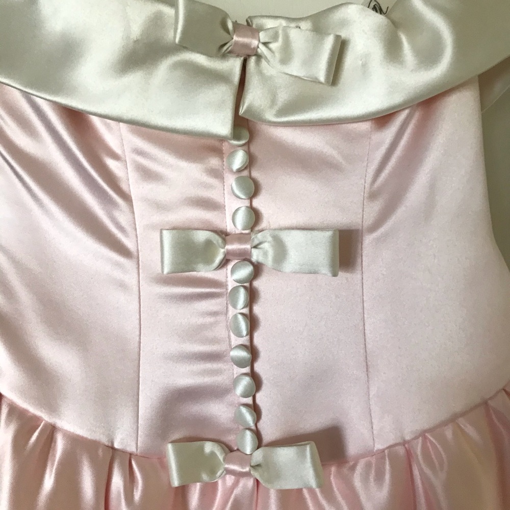 Designer detailed satin girls gown